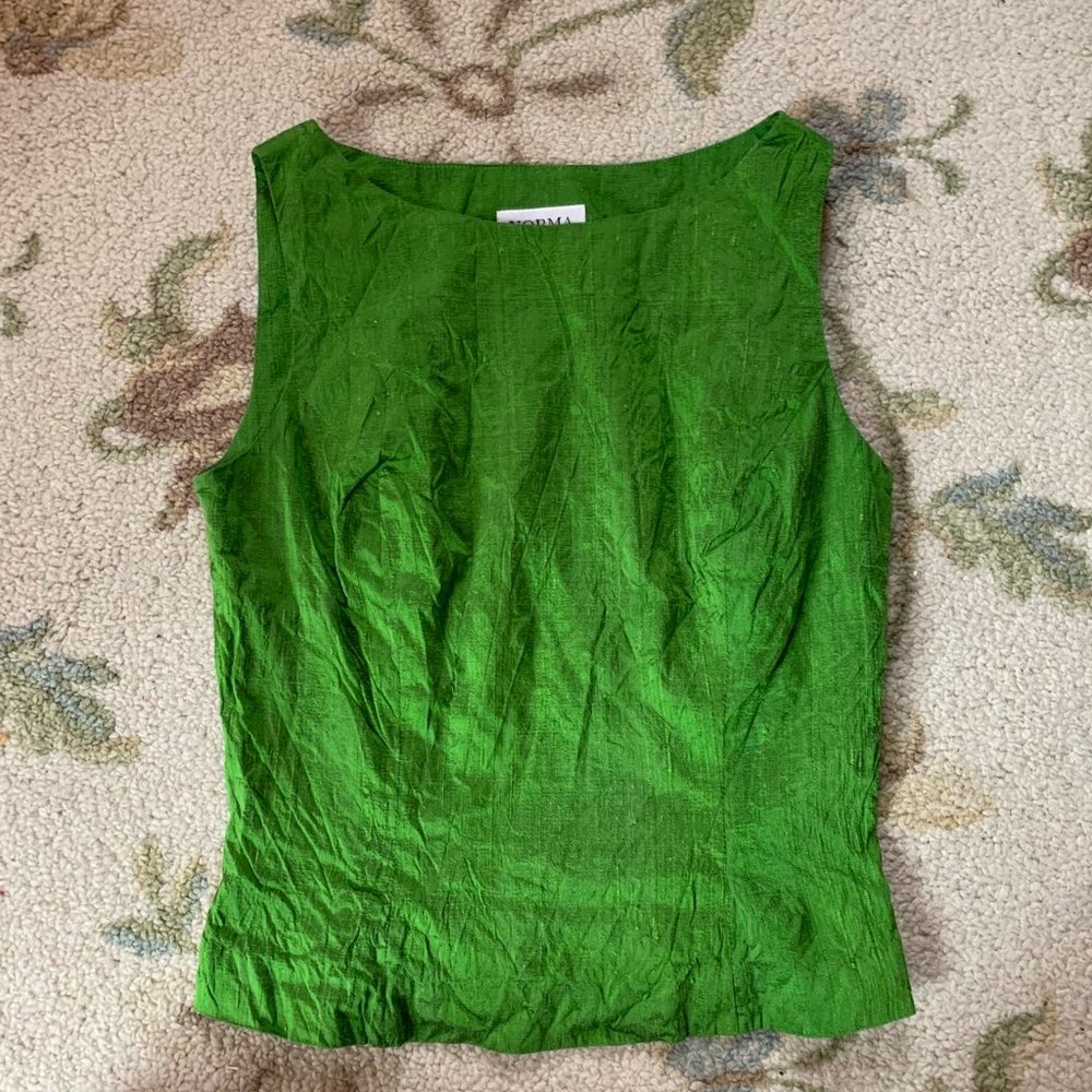 Vintage green 80s/90s designer top Norma Kamali
